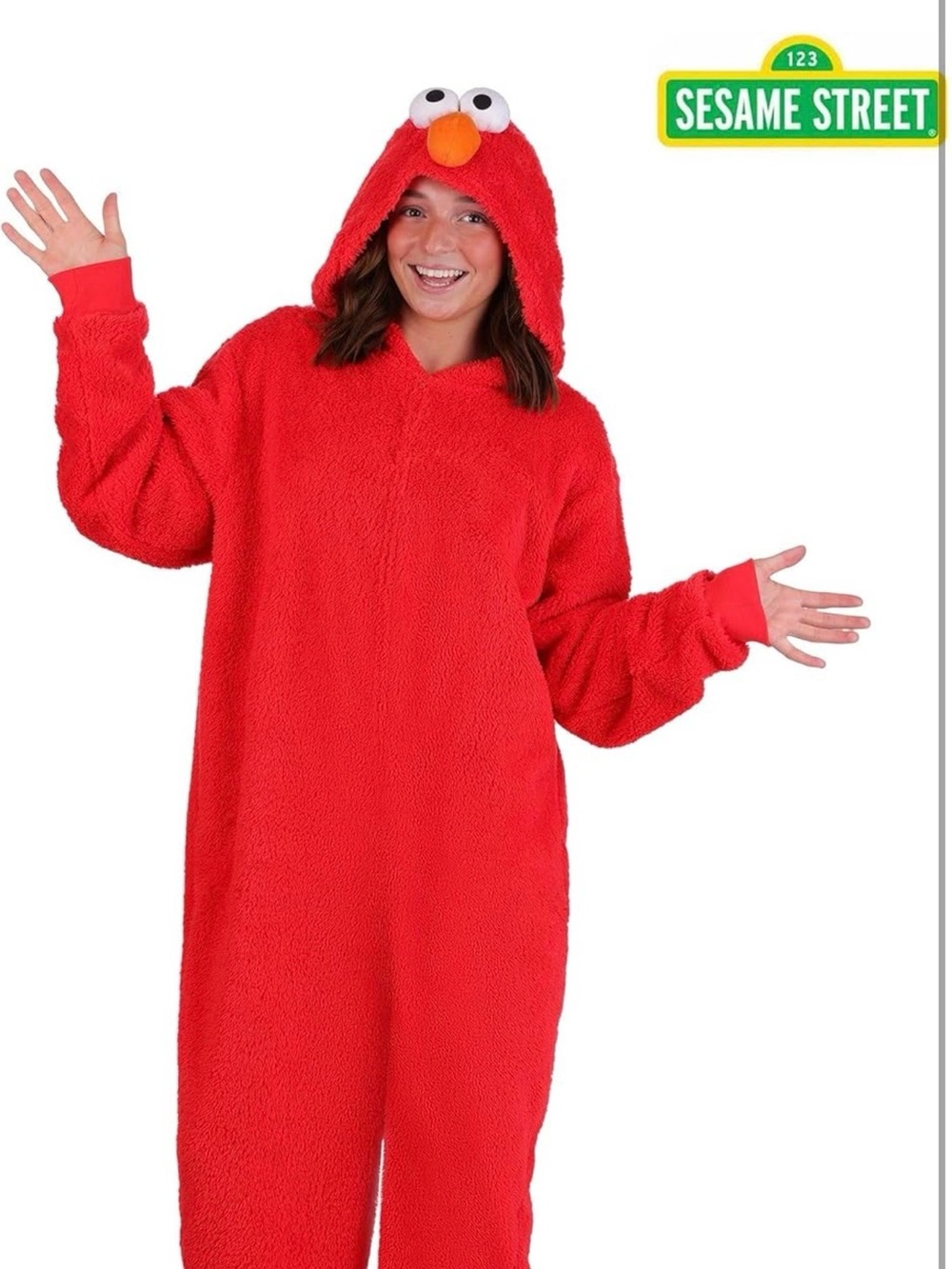 Elmo Hooded Adults Pajama Onesie